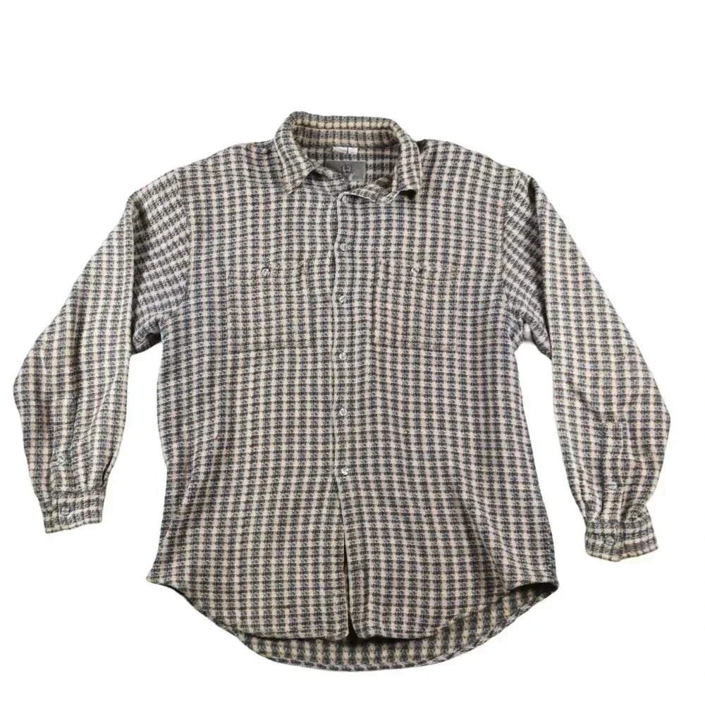 The Territory Ahead 90's XL Shacket Basket Plaid Woven Button Shirt Grandpacore